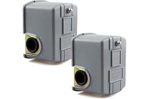 LYGCHII 2 Pack Pressure Switch for Well Pump, Adjustable Differential 1/4npt Internal Thread 40-60Psi Water for Garden and Home to Use