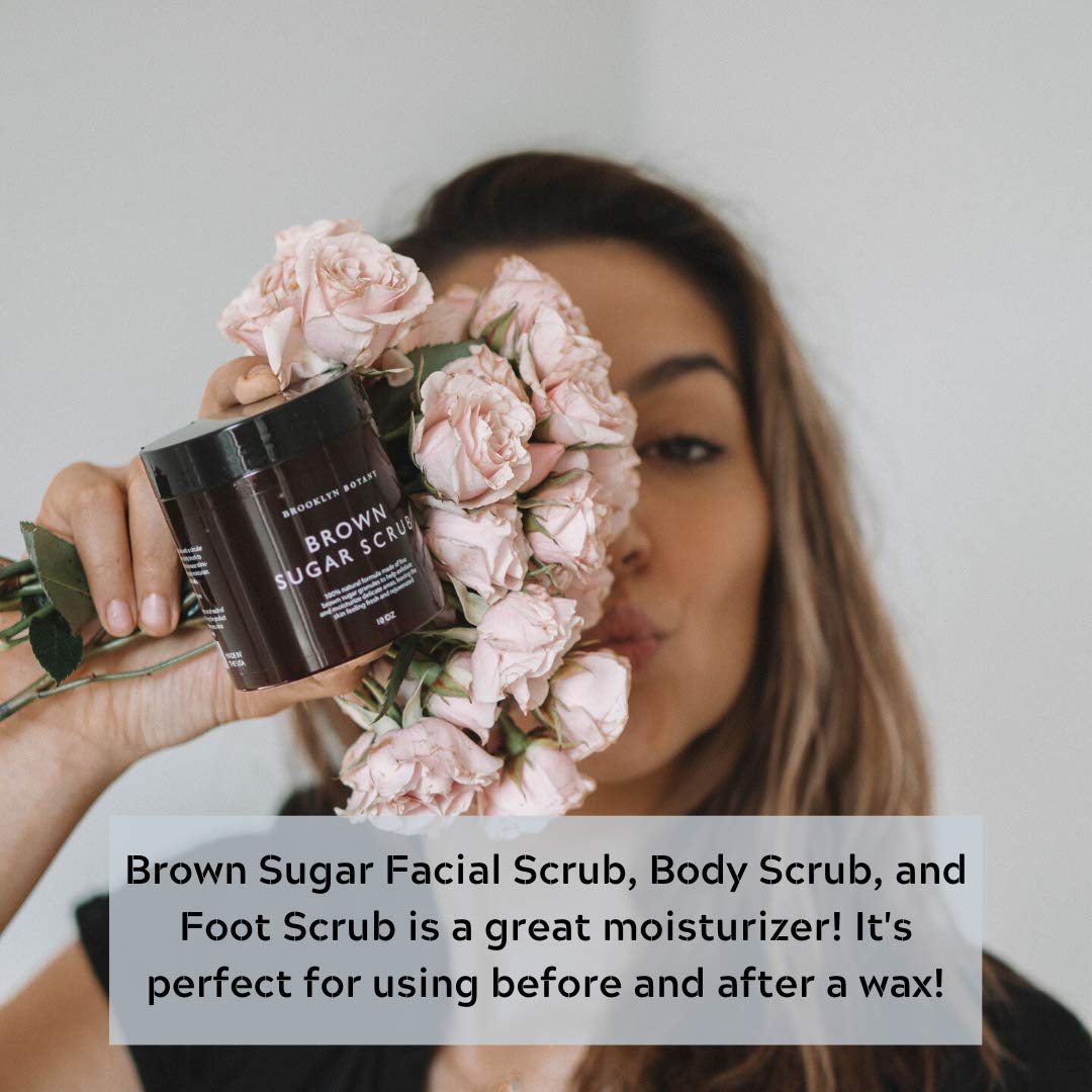 Brooklyn Botany Brown Sugar Body Scrub - Great as a Face Scrub & Exfoliating Body Scrub for Acne Scars, Stretch Marks, Foot Scrub, Great Gifts For Women - 10 oz : Beauty