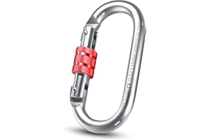 XTEK Climbing Carabiner Clip – UIAA Certified 25 kN 5620 LB, Large Heavy Duty Carabiners for Climbing: Oval-Shape, Screw Locking Steel Caribeener Clips, Hammocks, Hiking, Camping – Durable & Tested