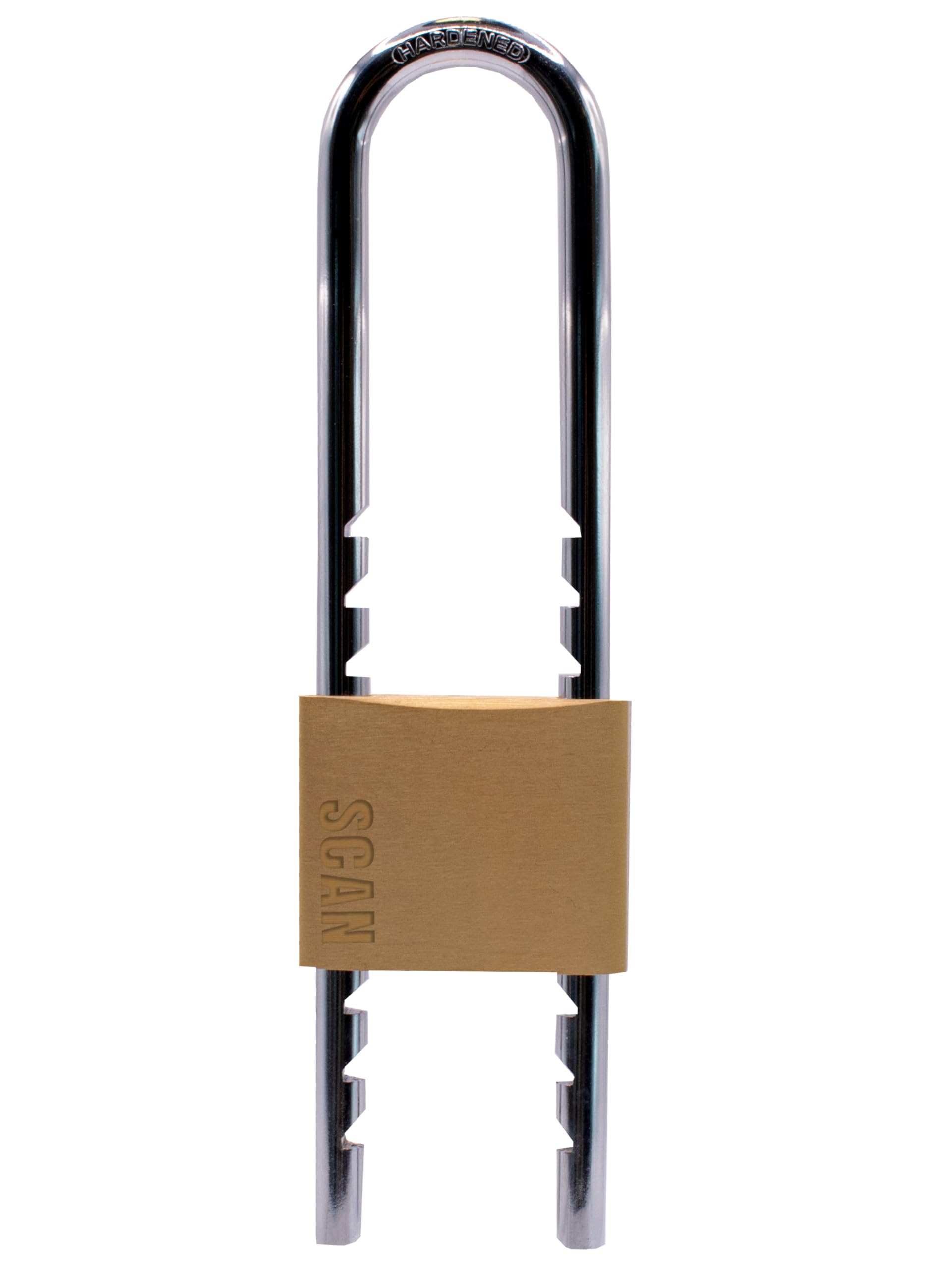 Scan SCAPLBSLIDE Brass Padlock 50mm Sliding Shackle, 3 Keys