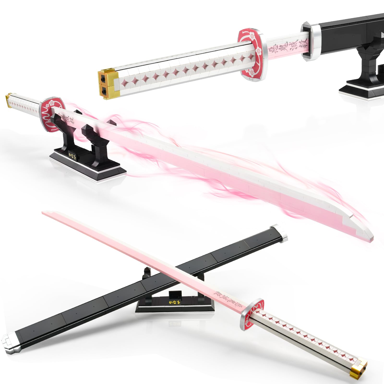 Photo 1 of 706pcs, 39inch Demon Sword Building Sets, Tsuyuri Kanao Sword Set with Scabbard and Stand, Demon Katana Building Blocks Anime Sets Gift for Adult and Kids Girl 8-14