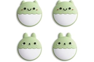eXtremeRate PlayVital Rabbit & Squirrel Cute Switch Thumb Grip Caps, Matcha Green Joystick Caps for Nintendo Switch Lite/OLED