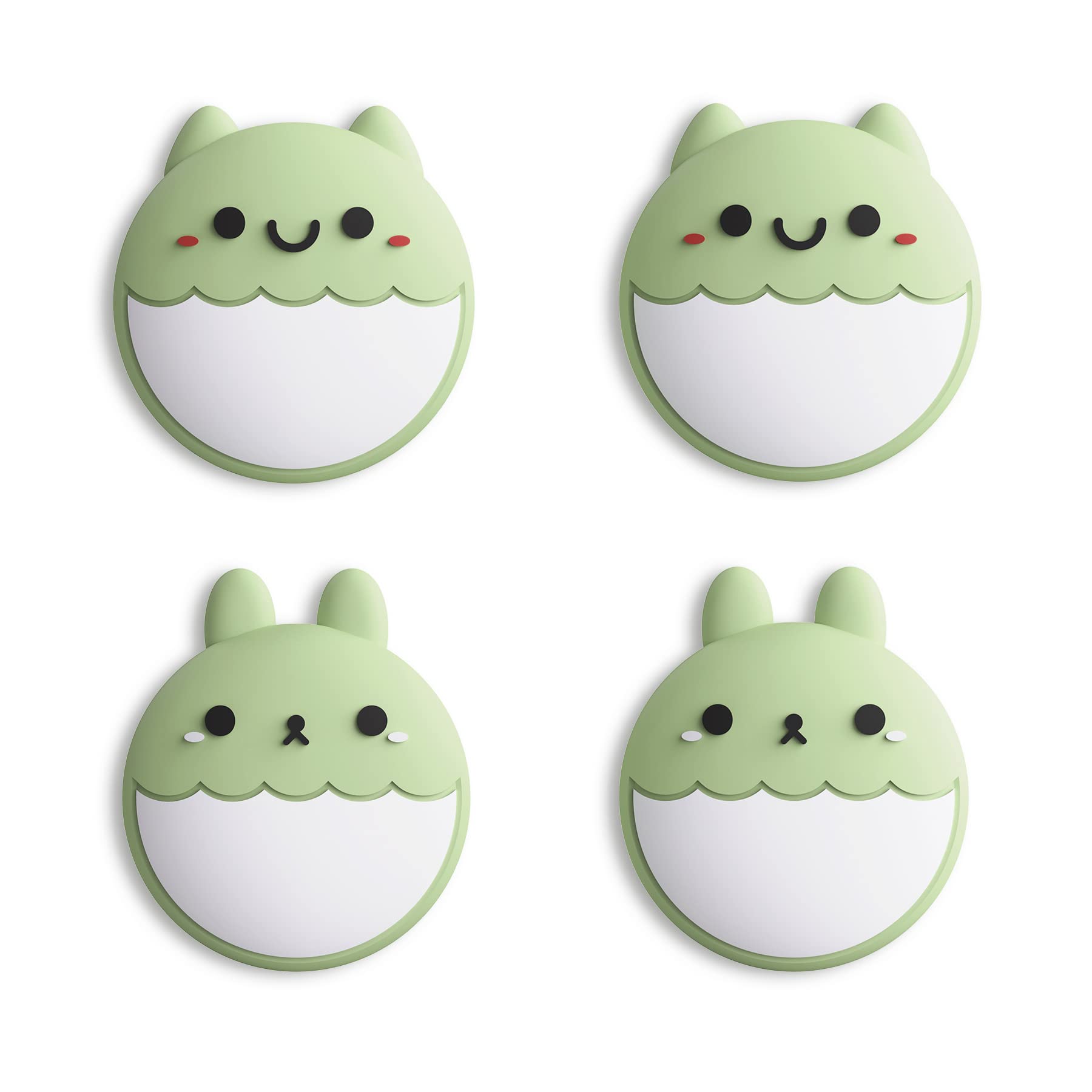 eXtremeRate PlayVital Rabbit & Squirrel Cute Switch Thumb Grip Caps, Matcha Green Joystick Caps for Nintendo Switch Lite, Silicone Analog Cover Thumbstick Grips for OLED Joycon