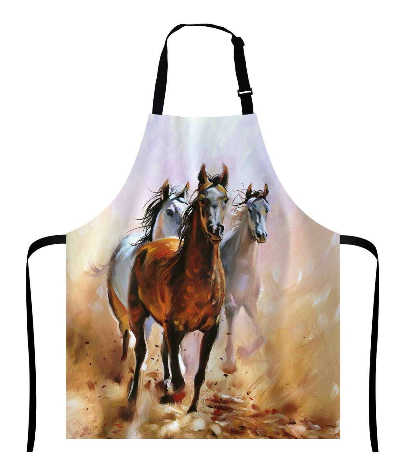 Wasach Unisex Bib, 27W x 31L, Polyester Blend, Multicolour Animal Print, Adjustable Neck Strap, One Size Fits Most, Ideal for Home & Business