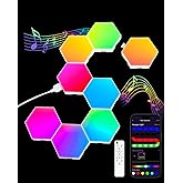 JIMIMORO Hexagon LED Light Panels 8 Pack – RGB Wall Decor Lights with Music Sync, App & Remote – Modular Home & Christmas Decor for Bedroom, Living Room, and Room Decor