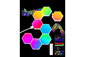 JIMIMORO Hexagon LED Light Panels 8 Pack – RGB Wall Decor Lights with Music Sync, App & Remote – Modular Home & Christmas Decor for Bedroom, Living Room, and Room Decor