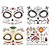 Sugar Skull Face Tattoo Kit, Day of the Dead Halloween Tattoos, Families Temporary Tattoos 8 Packs