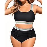 Daci Women Two Piece Plus Size Bikini - High Waisted Swimsuits Tummy Control Bathing Suits Swimwear 2025