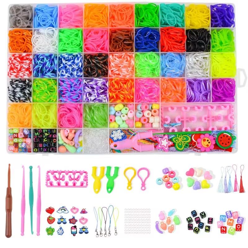 LKTINGOV 5000+Colorfur Loom Rubber Bands Set,Color Rubber Bands for Bracelet Making Kit DIY Band Bracelet Mega Refill Kit Girls Gift to Improve Imagination,X-mas Birthday Gift for Kids