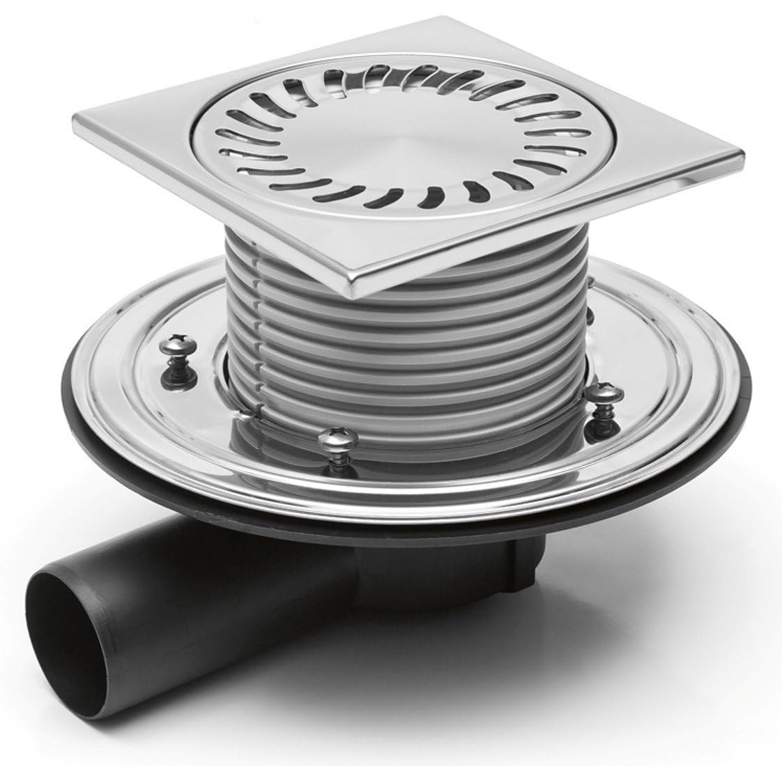 PVBU-50-PR-4 Shower/Bath/Floor Drain Stainless Steel 150 x 150 DN50