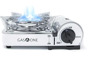GAS ONE GasOne Emergency Gear Camping Mini Butane Portable Gas Stove with Carrying Case