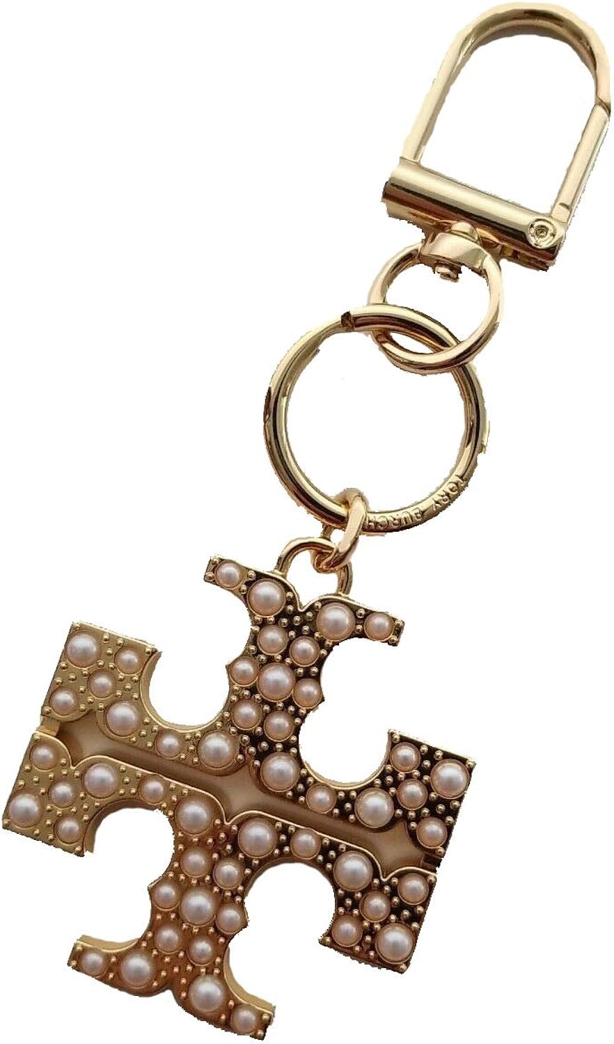 tory burch logo keychain