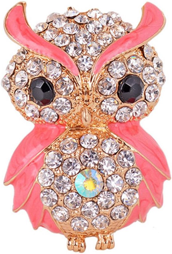 Keychain Keyring Owl Metal Bling Crystals Rhinestone Keyfob Charm Pendant for Handbags,Wind Chimes, Red, 5cm length