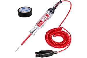 JASTIND Premium 3-48V DC Digital LCD Display Test Light with 140 Inch Extended Spring Wire, Car Truck Vehicles Low Voltage Tester, Automotive Circuit Tester with Sharp Stainless Probe