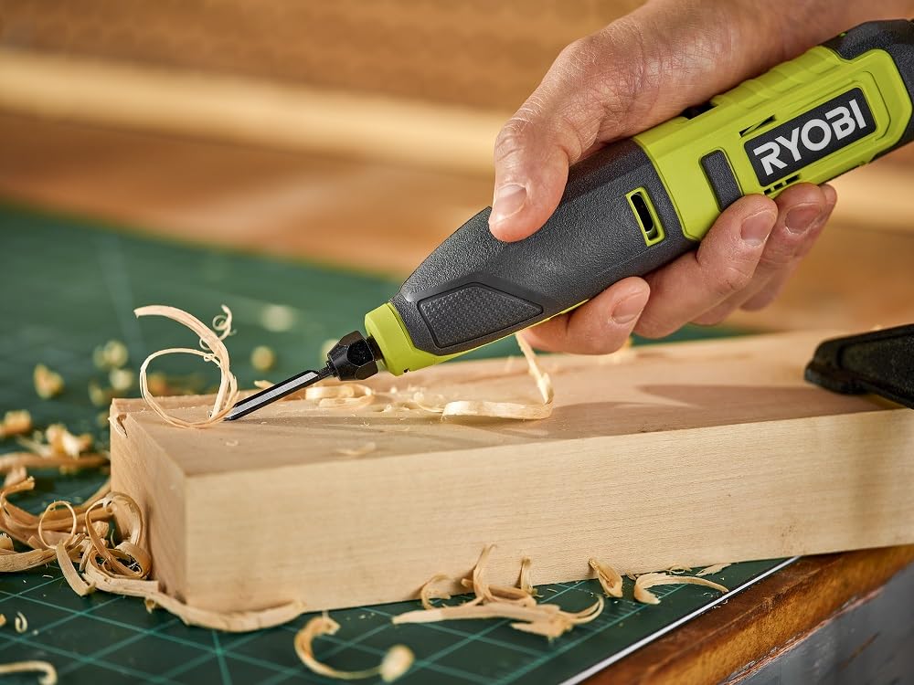 RYOBI USB Lithium Power Carver Wood Carving Kit with 2.0 Ah USB Lithium Battery and Charging Cable