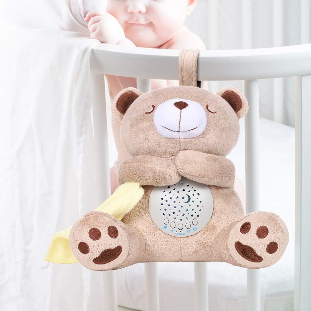 Lavable With 15 Berceuses Apaisants Bruit Blanc Alenyk Ours Peluche Musical Aide Au Sommeil Pour Bebe 3 Effets Lumineux Projecteur Veilleuse Et Minuterie Automatique Pour Lit Bebe Ou Poussettes La Chambre De Bebe