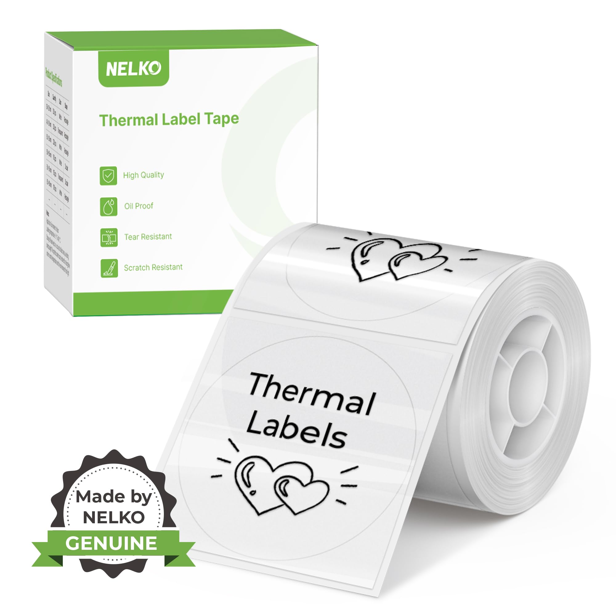 Photo 1 of Thermal Labels for Nelko PM220 Label Maker, 2 inch (50mm) Round Thermal Label, Waterproof, Multi-Purpose Label Tape, 1 Roll of 150 Self-Adhesive Thermal Paper (Transparent), TP50x50x150