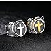 Fate Love Stainless Steel Men Black Silver Christian Holy Cross Prayer Ring Size 7-12