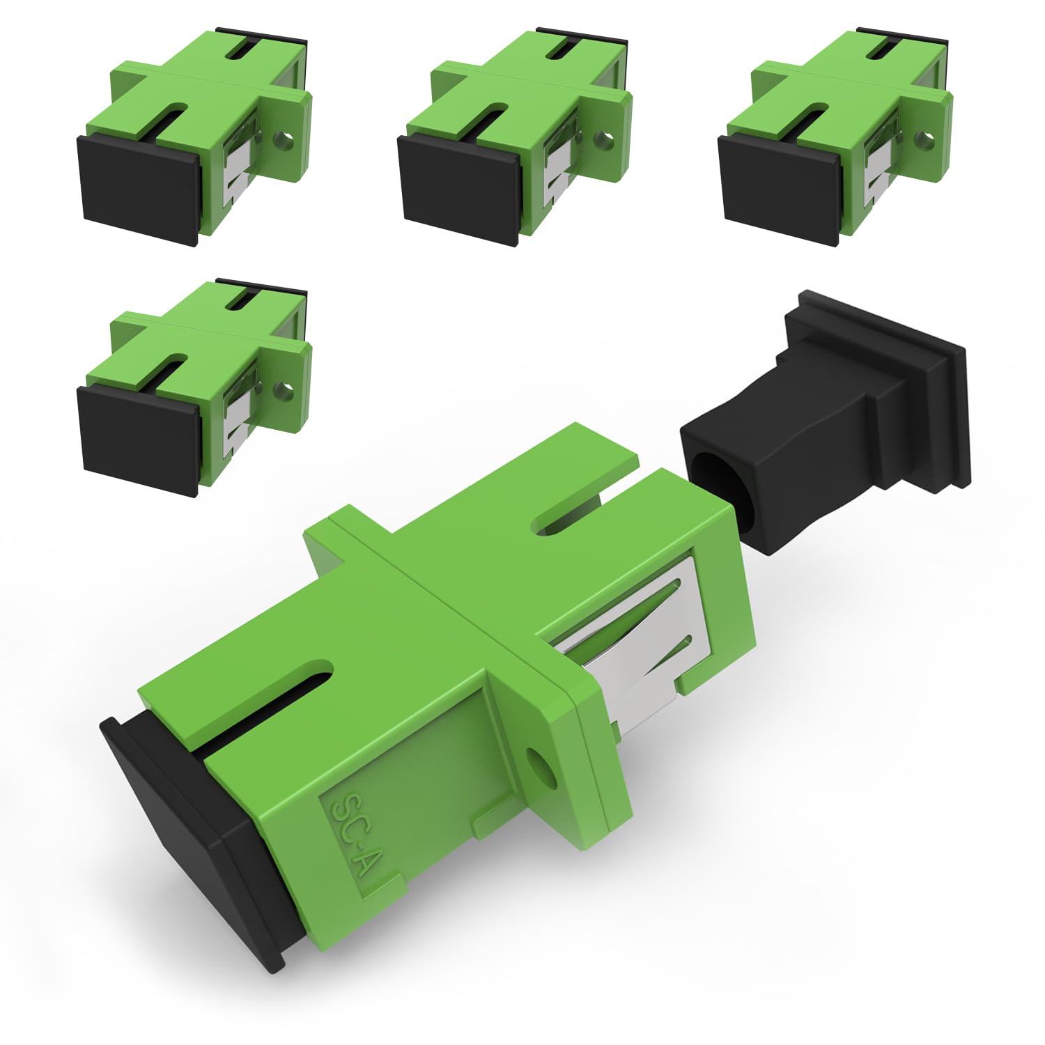 EMSECKO Fiber Optic Connector 5PCS (SC/APC Simplex) for Data Centre Switch Network System, SC APC Single Mode Simplex Patchcord Connection