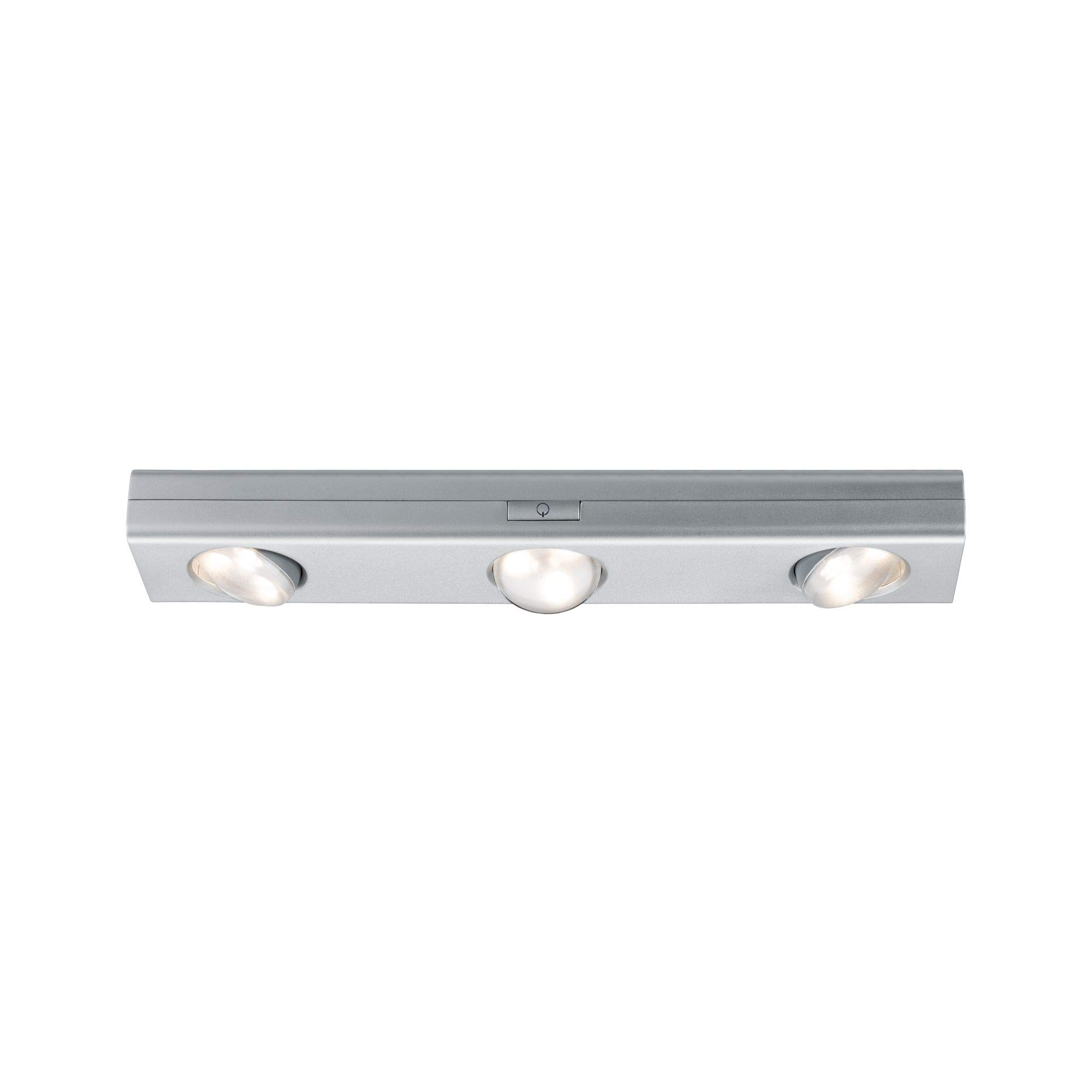 Paulmann 70635 LED Furniture luminaire Jiggle Set of 3 Spots incl. 3x0.18 watt dimmable Cabinet luminaire Chrome matt Cabinet Light Plastic Kitchen lamp 3000 K