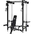 MAJOR FITNESS F35 Folding Power Rack 4-in-1 Home Gym with Cable Pulley System, Multi-Grip Pull-Up Bar, Landmine, 80+ Exercises Space-Saving Gym Equipment Easy Folding for Small Spaces