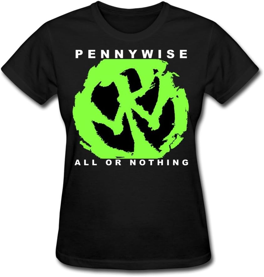 FENGTING Women's Pennywise Band Jim Lindberg NOFX T-shirt Black Tee