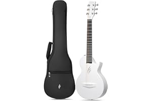 GENERIC Enya Nova Go Mini Carbon Fiber Acoustic Guitar - 1/4 Size (32") Acoustic Travel Guitar for Children Beginners with Gig Bag (White)