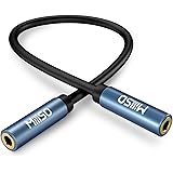 MillSO 1/8" 3.5mm Female to Female Adapter Cable TRS Premium Stereo Gold-Plated Audio AUX Cord Connectors for Headphones, Car