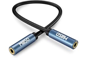 MillSO 1/8" 3.5mm Female to Female Adapter Cable TRS Premium Stereo Gold-Plated Audio AUX Cord Connectors for Headphones, Car