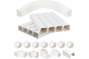 KLOLKUTTA Mini Split Line Set Cover, 3” 13.5 Ft Decorative PVC Line Set Cover Kits for Ductless Mini Air Conditioners and Heat Pumps with Flexible Duct