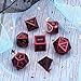 HESTYA Metal Dices Set Polyhedron Dice Compatible with Dungeons and Dragons, Role Playing Math Teaching Table Games Solid Zinc Alloy with Enamel Dice with Storage Bag