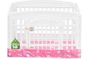 THINMUHAND Dog Playpen Bottom Pad Fits for 36 Inch 4 Panels Exercise Pet Playpen, Dog Crate Pad Puppy Playpen Pad, Hoop and Loop Design (Note: Playpen Not Included). -Pink
