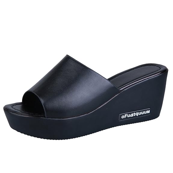 ?HWTOP Sandalen Hausschuhe Casual Frauen Fischmaul Plattform High Heels Sandalen Slope