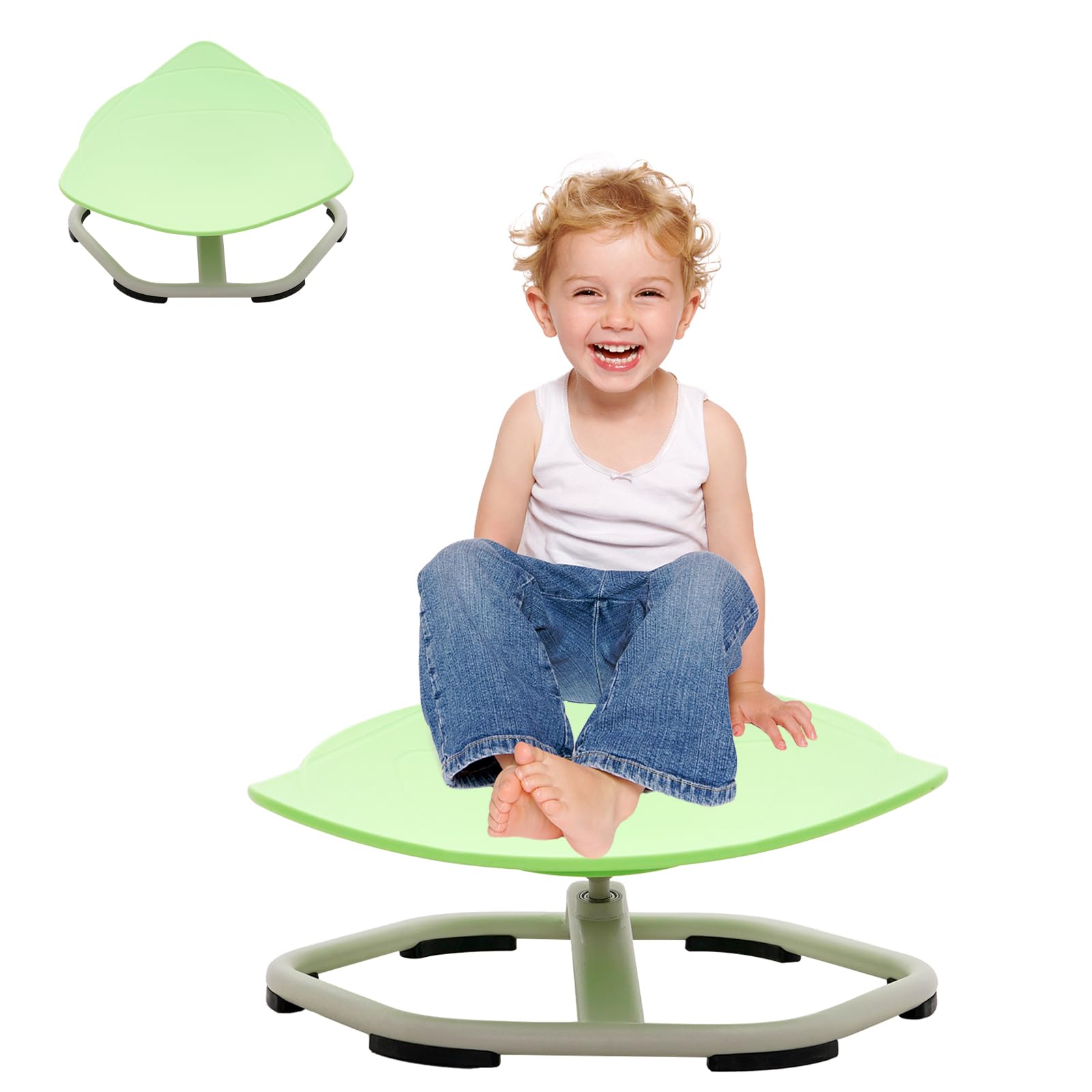 Sensory Swivel Chair for Astium Kids, Teenager, Sensory Seeker, Swivel Sit and Spin Chair, Sensory Spin Seat for Training Balance, Sensory Stimulation (Green)
