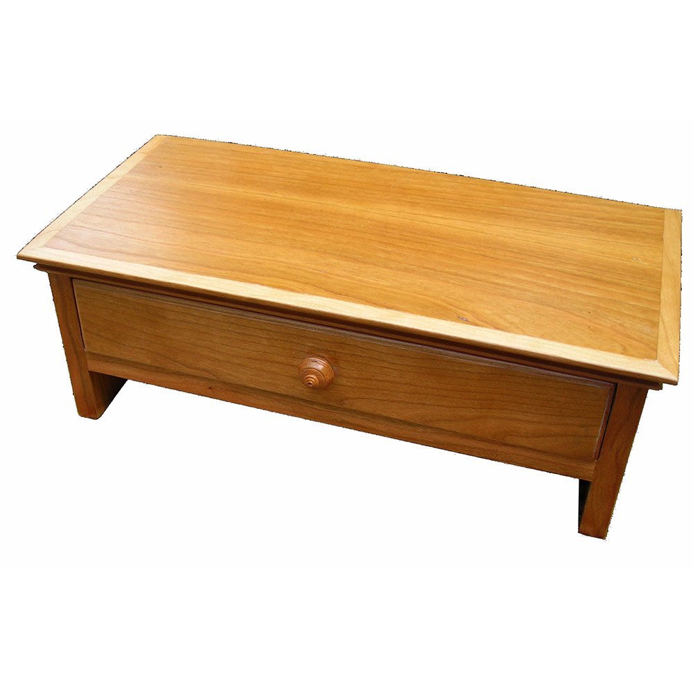 Amazon Com Wood Monitor Stand With Drawer And Cubby In Cherry