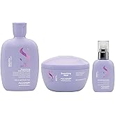 Alfaparf Milano Semi di Lino Smooth Gift Set for Rebel and Frizzy Hair - Sulfate Free Shampoo, Hair Mask and Smoothing Cream - Anti Frizz Control