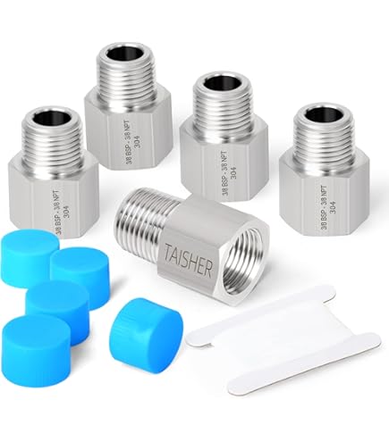 Raccord Laiton 3/8 NPT Male X 3/8 BSPP Female - Connecteur Manomètre Air Gaz Eau Carburant