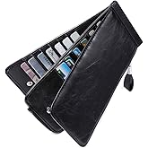 Huztencor RFID Wallet Women Large Size Bifold Multi Card Wallet Case with Zipper Pocke Credit Card Holder for Women | Credit Card Holder, RFID Blocking