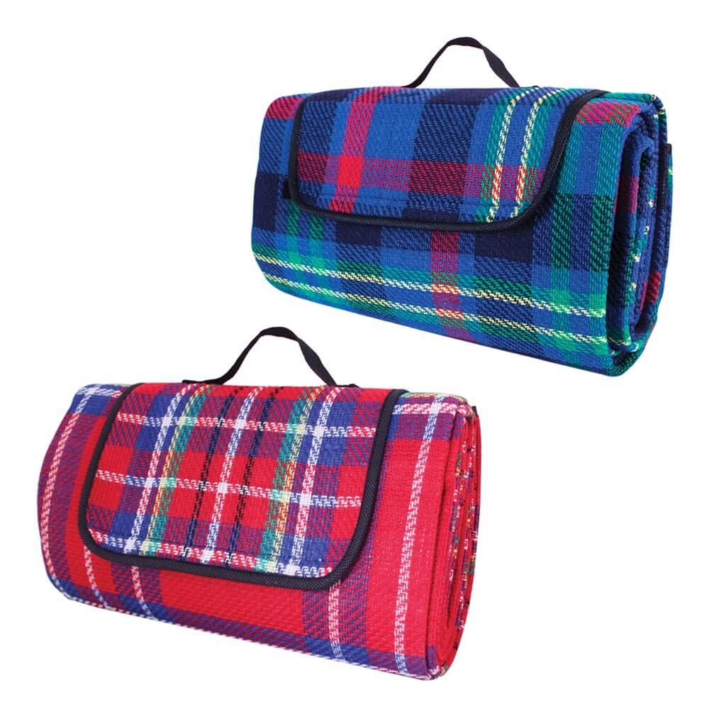 Milestone Camping 24200 Extra Large Picnic Rug| Water Resistant Underside| Compact for Storage and Travel | Fold Away with Carry Handle | Colours May Vary | 170 cm x 130 cm