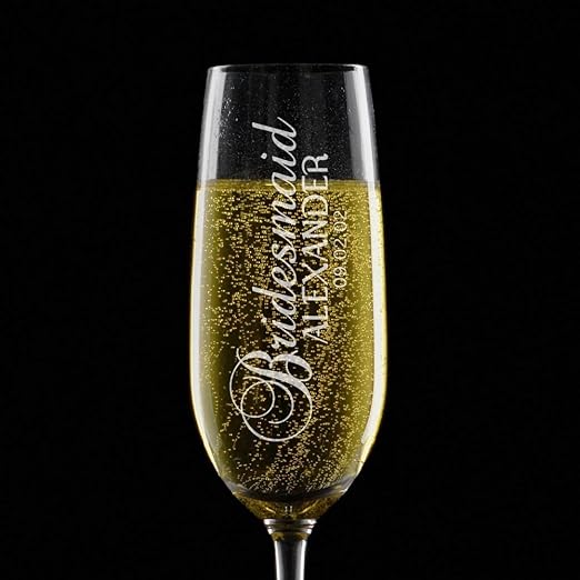 personalized champagne glasses for bridesmaids