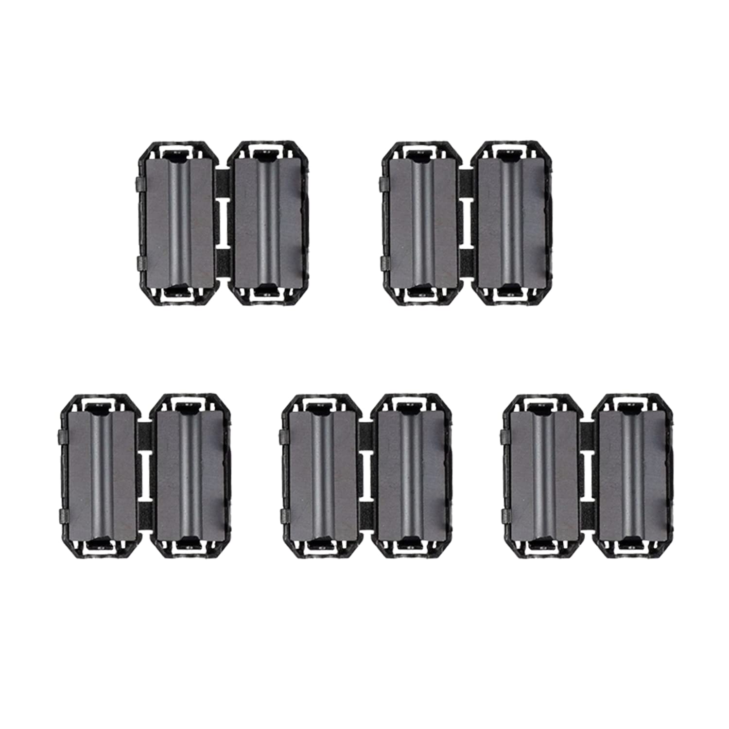 HUAREW Noise Suppressor Cable Clamp Black Clip Type Ferrite Ring RFI EMI for 3.5mm (Pack of 5)