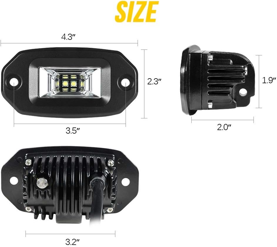 Sucastle 20w Led Work Light Bar Flush Mount Led Flood Offroad Driving Auto Fog Lamp For 4x4 J Eep Atv Utv Suv Truck Boat Lights Bulbs Indicators Automotive Umoonproductions Com