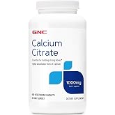 GNC Calcium Citrate 1000mg, Supports Strong Bones, 180 Caplets | Delivers a Highly Absorbable Form of Calcium to Support Strong Bones, in a Vegetarian and Dairy Free Formula