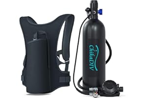 CHIKADIV Mini Scuba Tank 1.9L Lung Tank for Adult Portable Scuba Diving Tank Dive Portable Lungs Kit for Underwater Entertainment, Emergency Rescue
