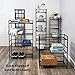 Flipshelf-Folding Metal Bookcase-Small Space Solution-No Assembly-Home, Kitchen, Bathroom and Office Shelving-Black, 4 Shelves, Wide