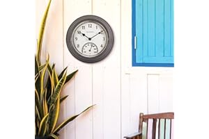 CHANEY INSTRUMENTS Chaney Instrument 02413A1 8.5" Gunmetal Gray Combo Clock & Thermometer