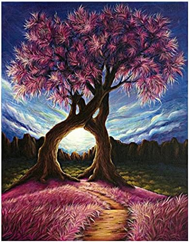 Franterd Couple Tree Home Decor - 5D DIY Diamond Painting Crystal Embroidery Rhinestone Pasted Drilled Cross Stitch - Oil Painting Canvas + Drills Plate + Pen Tool + Diamond Beads