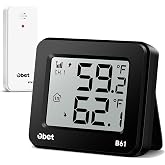 Indoor Outdoor Thermometer Wireless 500 FT Outdoor Thermometer with Sensor | Battery Powered Remote Thermometer, Portable Digital Thermometer Gauge, Inside Outside Thermometers for House Home Room Patio