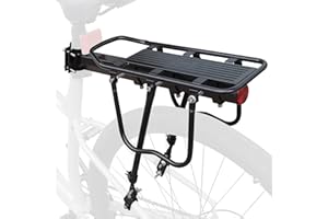 ZUKKA Bike Rear Rack Adjustable Bike Cargo Rack with Reflective 110LBS Capacity Quick Release Mountain Road Bicycle Rear Racks Fits for 22"-29"