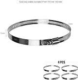 Noosverl 4 Pack Jubilee Clips Large 118-140 mm Stainless Steel Hose Clamp view 7
